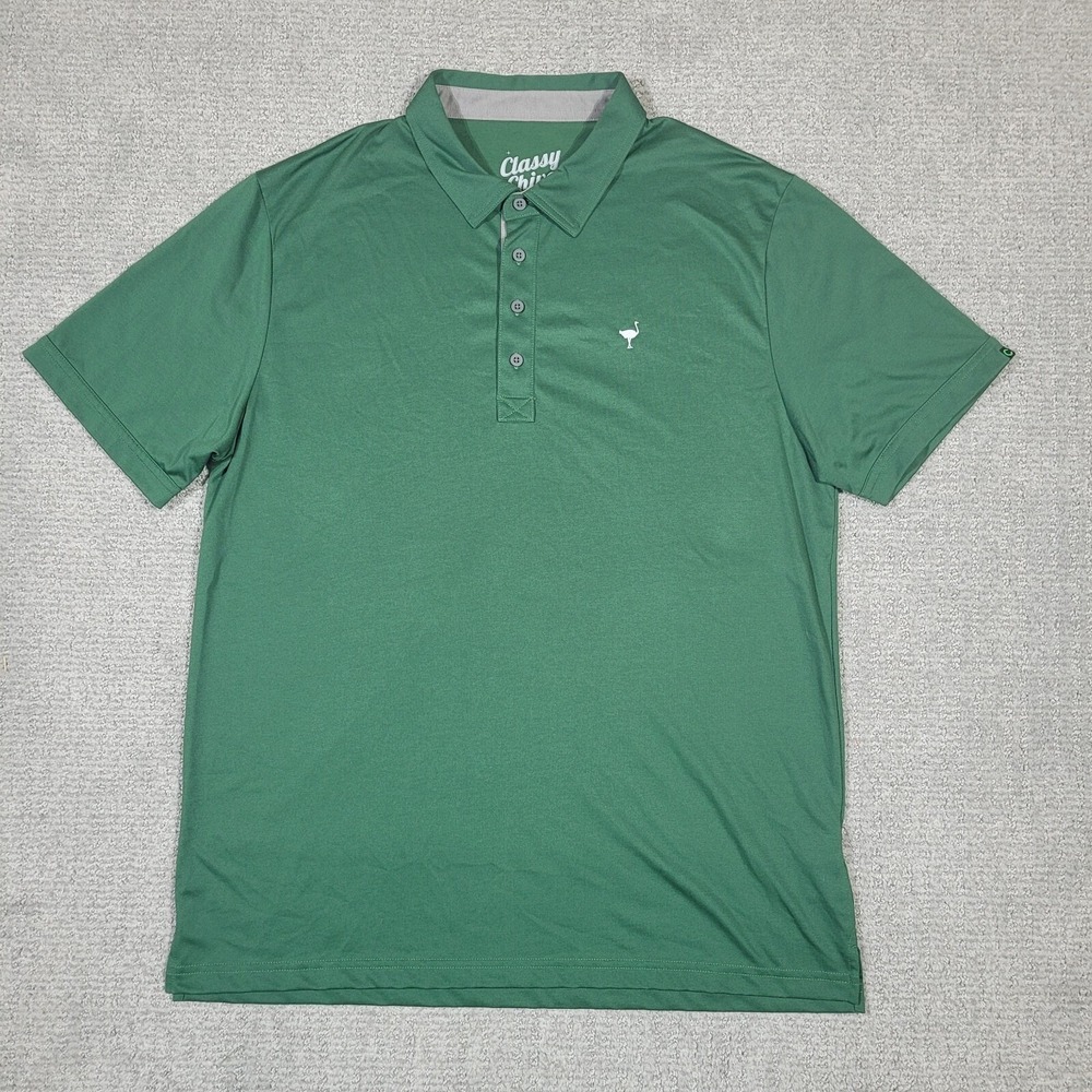 Classy Chiver Polo Shirt Mens XL Green Golf Short Sleeve Supima Cotton Preppy